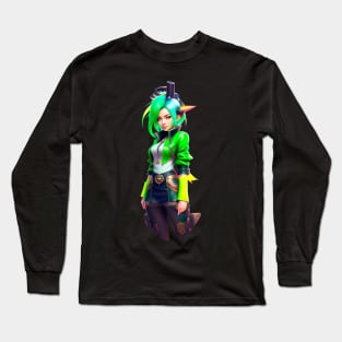 cyber punk in neon Long Sleeve T-Shirt